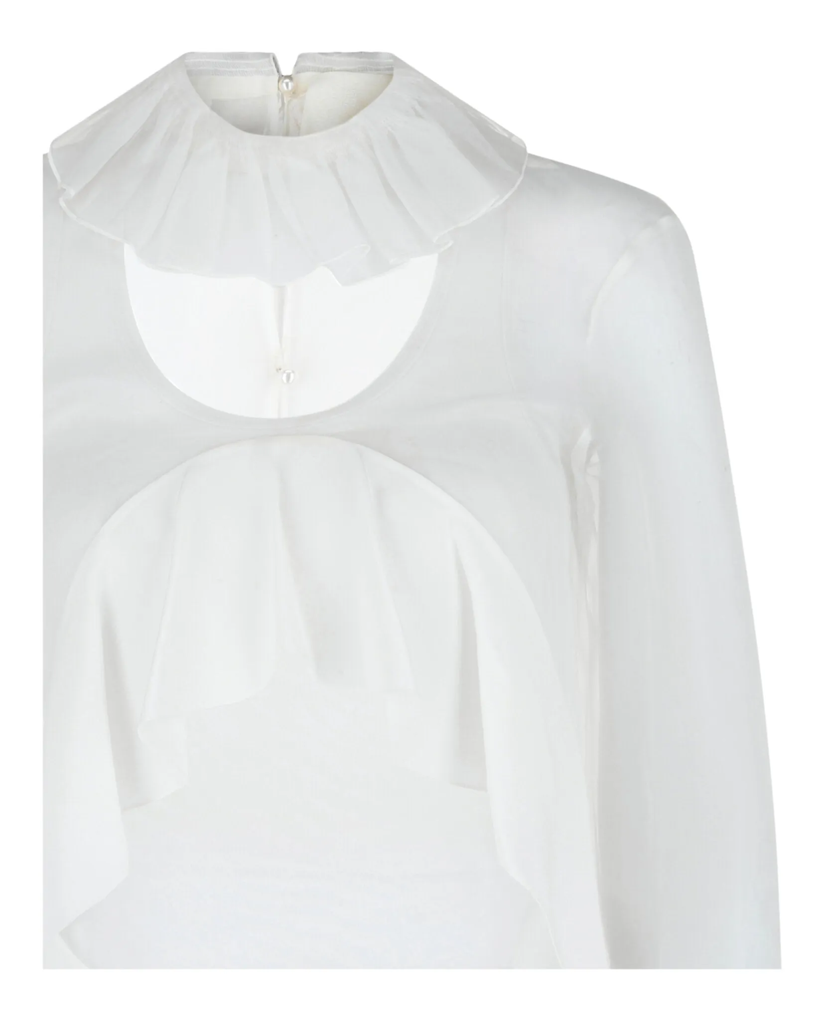 Cropped Silk Blouse With Ruffles sold by Lord & Taylor product image thumbnail 2