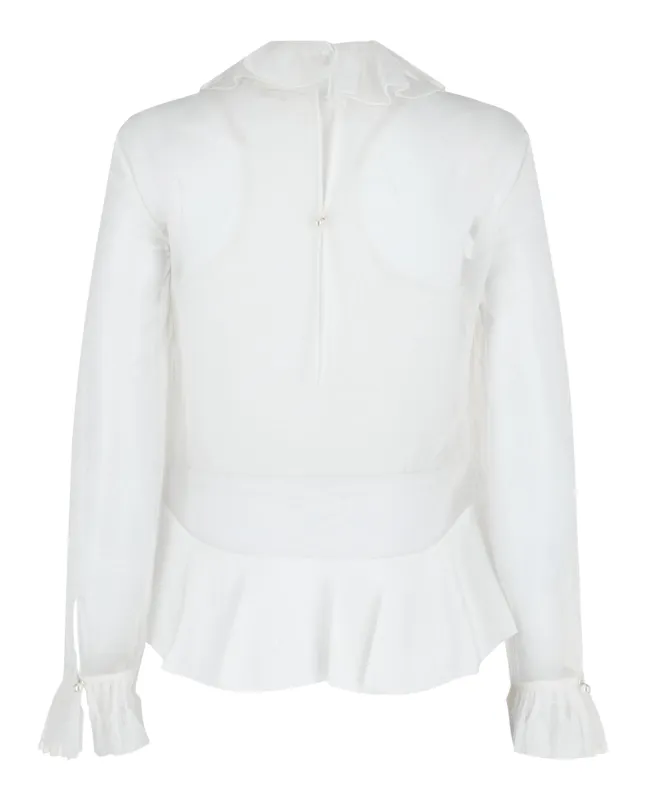 Cropped Silk Blouse With Ruffles made by Givenchy