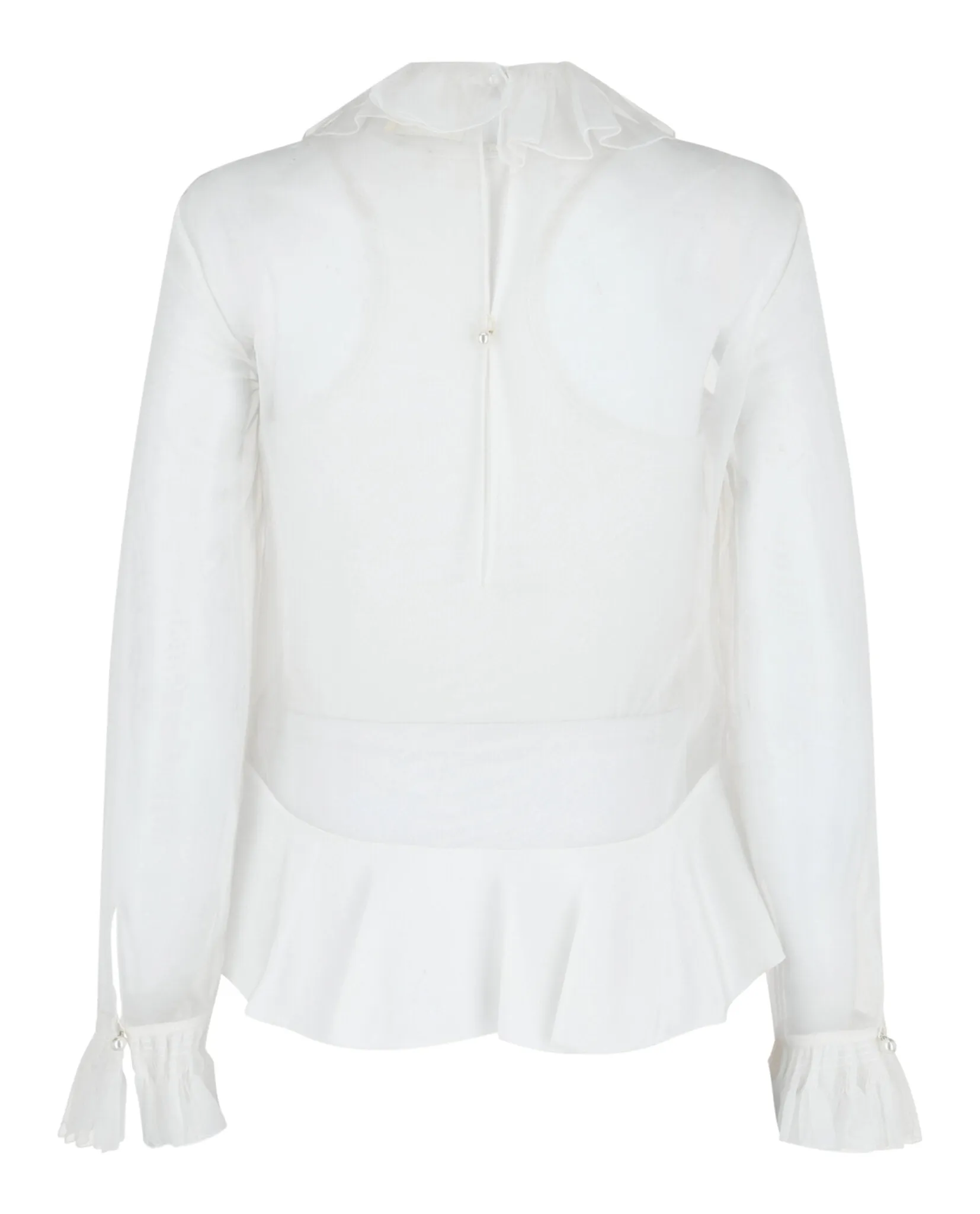 Cropped Silk Blouse With Ruffles sold by Lord & Taylor