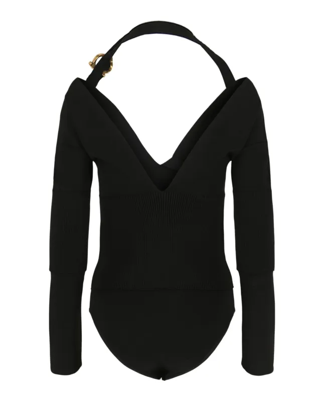 V-Neck Long Sleeve Bodysuit made by Salvatore Ferragamo
