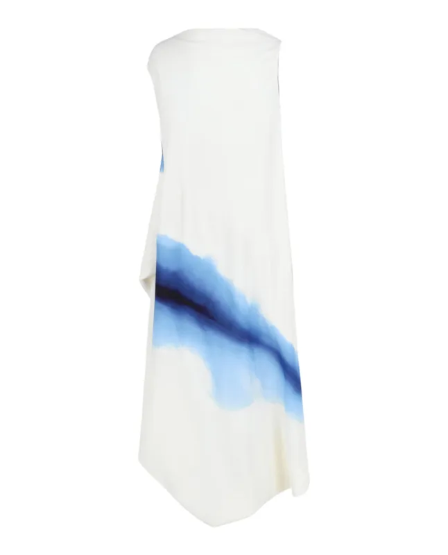Degrade-Print Draped High-Low Dress made by Salvatore Ferragamo