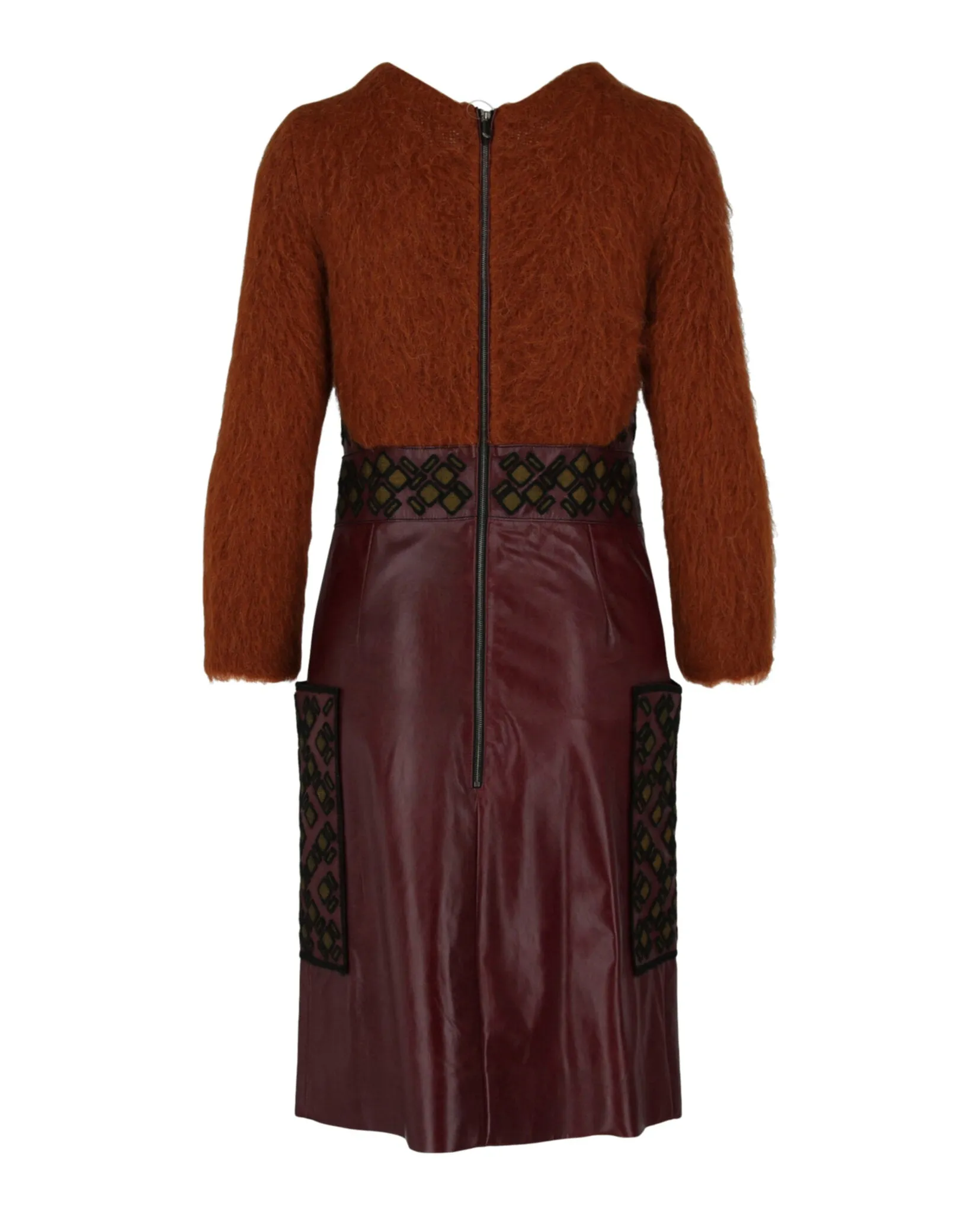 Bottega Veneta Embroidered Leather Sweater Dress sold by Lord & Taylor