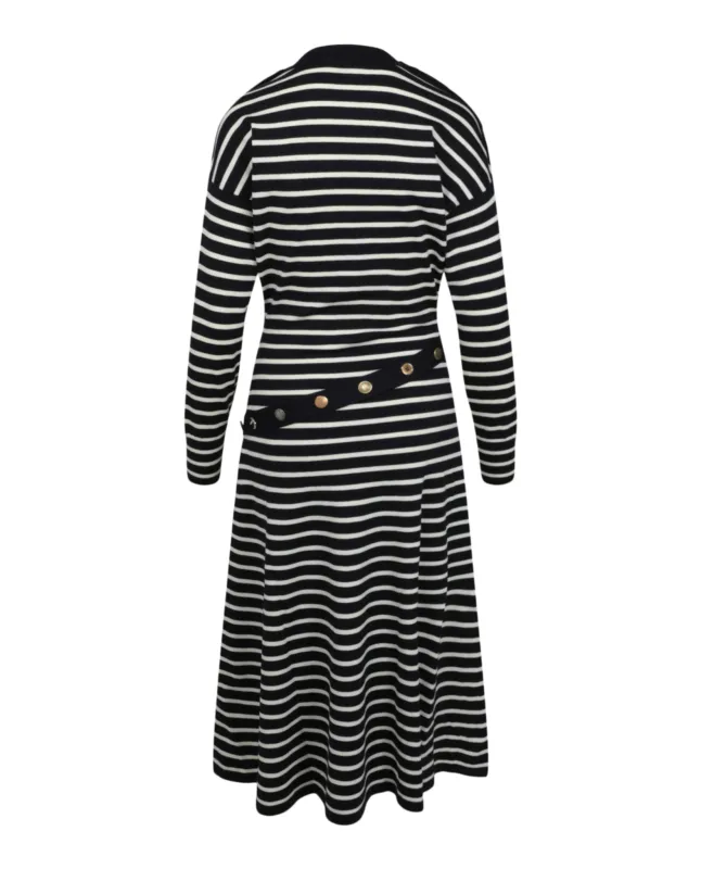 Mixed Buttons Striped Dress made by Alexander McQueen