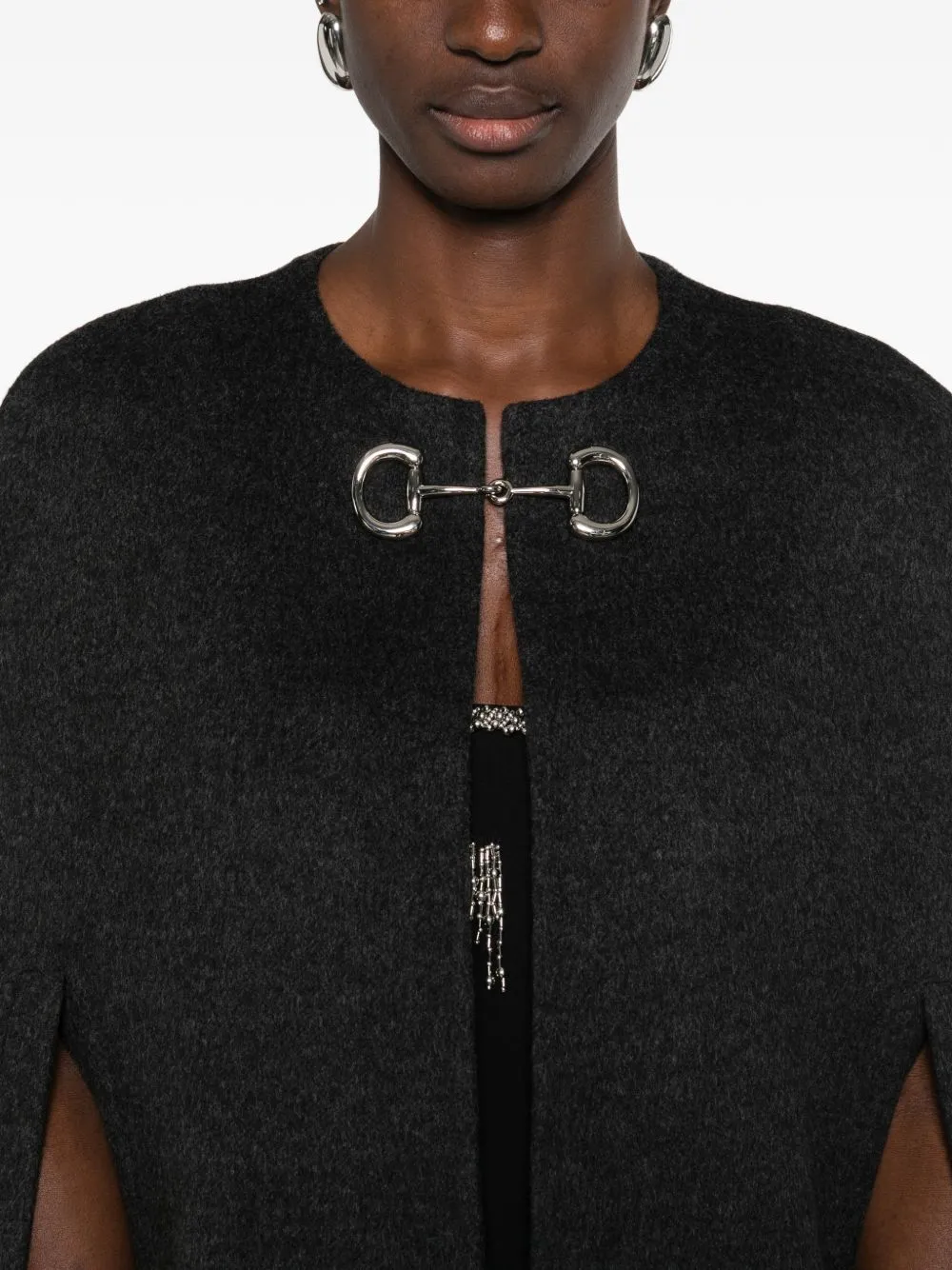 WOOL AND SILK CAPE WITH CLAMP sold by Lord & Taylor product image thumbnail 4