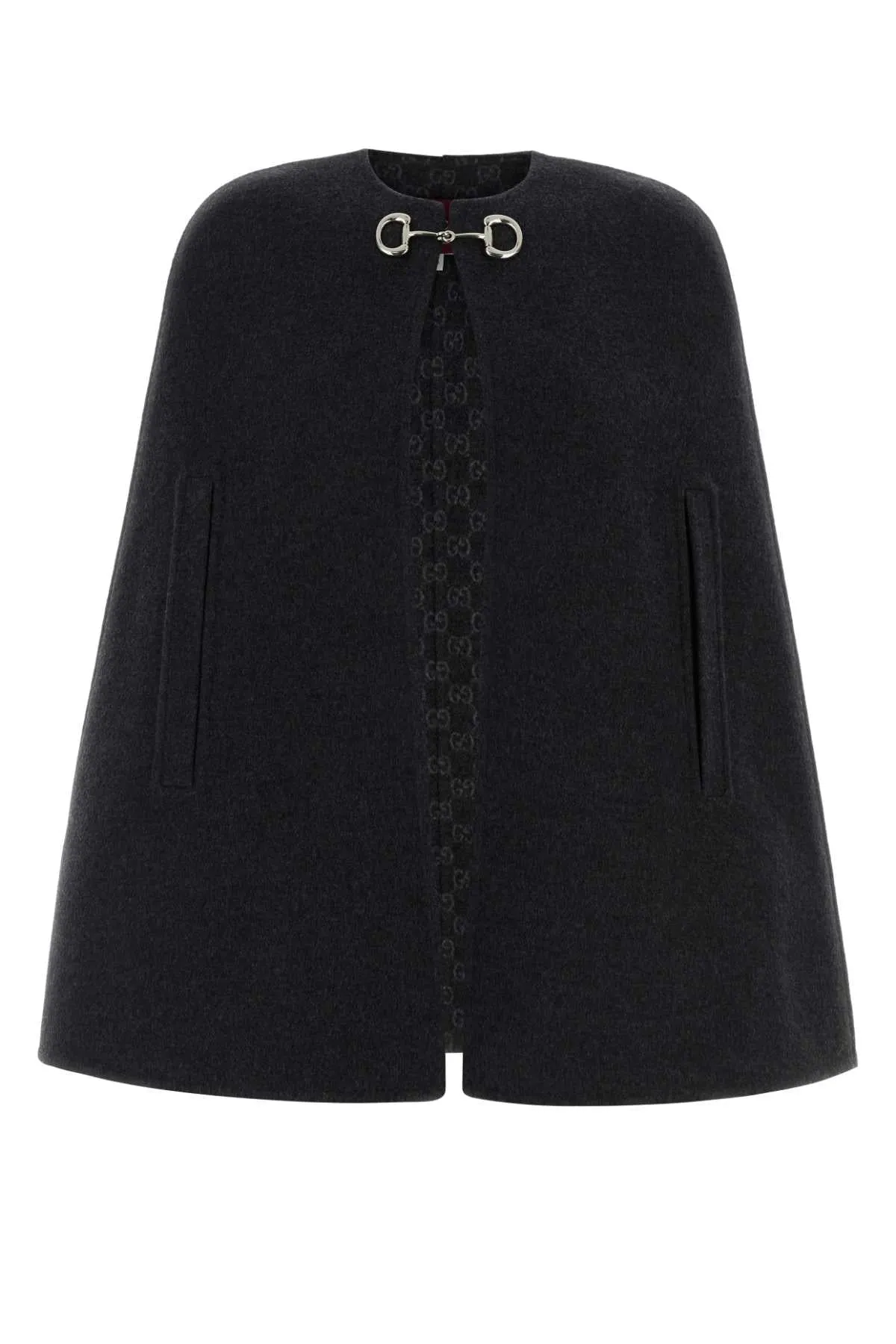 WOOL AND SILK CAPE WITH CLAMP sold by Lord & Taylor