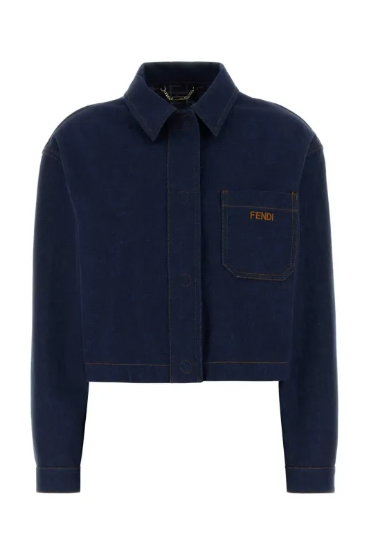 GIACCA IN DENIM CON LOGO RICAMATO made by Fendi