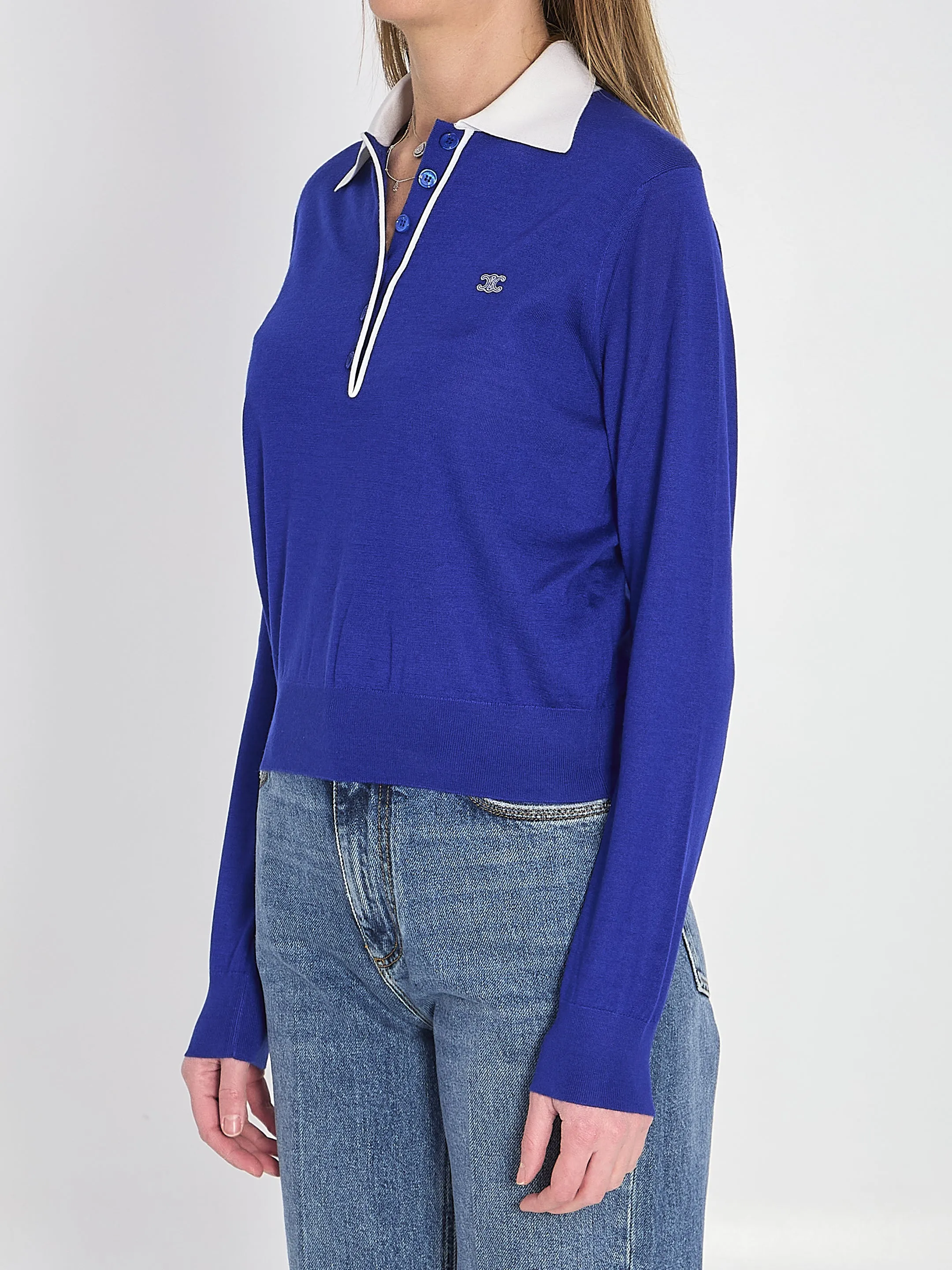 MAGLIA STILE POLO IN CASHMERE SOTTILE E SETA sold by Lord & Taylor product image thumbnail 2
