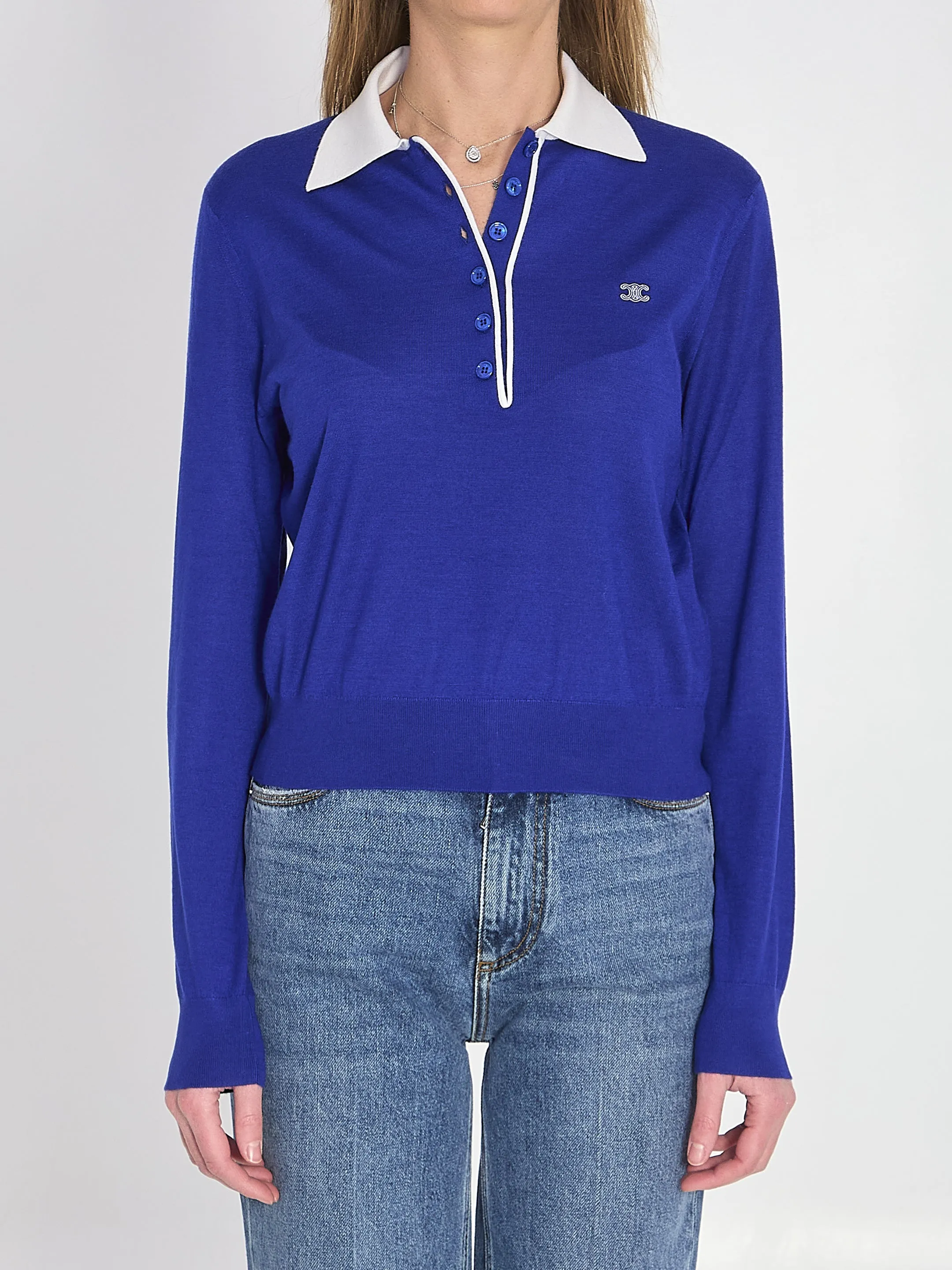 MAGLIA STILE POLO IN CASHMERE SOTTILE E SETA sold by Lord & Taylor