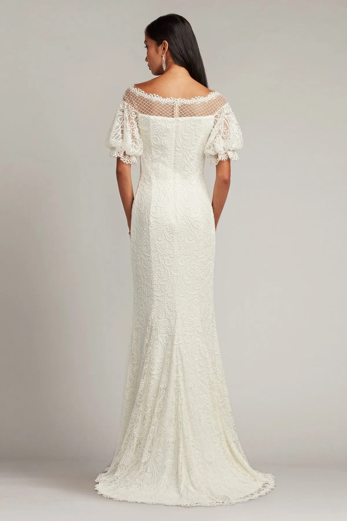 Whelan Embroidered Puff-Sleeve Gown sold by Lord & Taylor product image thumbnail 2