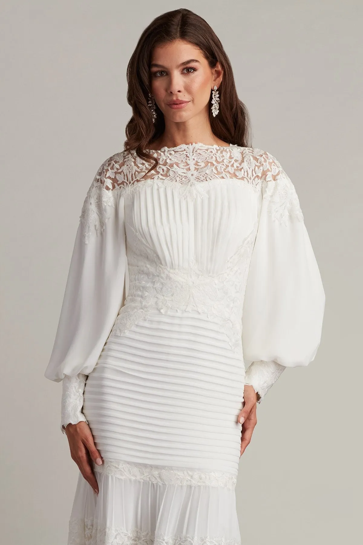 Silverado Blouson Sleeve Gown sold by Lord & Taylor product image thumbnail 4