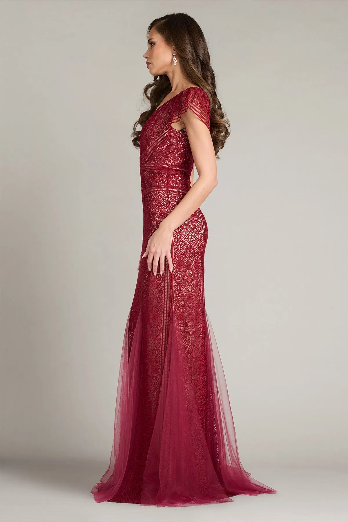 Taryn Trackwork Embroidered Mermaid Gown sold by Lord & Taylor product image thumbnail 4