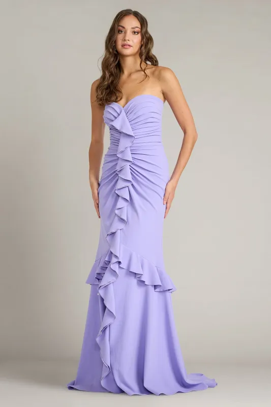 Spargo Cascading Ruffle Gown made by Tadashi Shoji