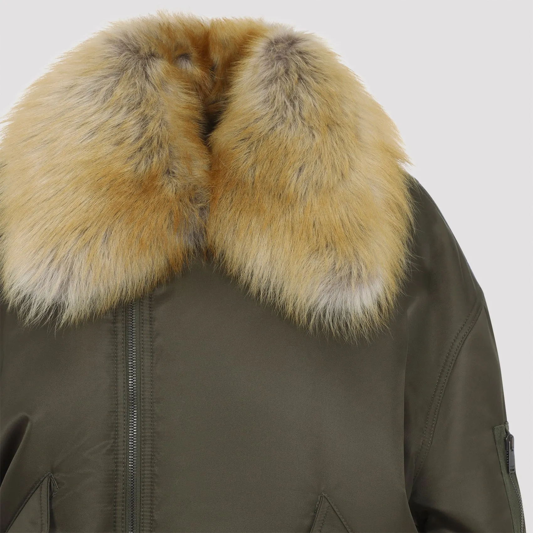 KHAKI NYLON BOMBER JACKET sold by Lord & Taylor product image thumbnail 5