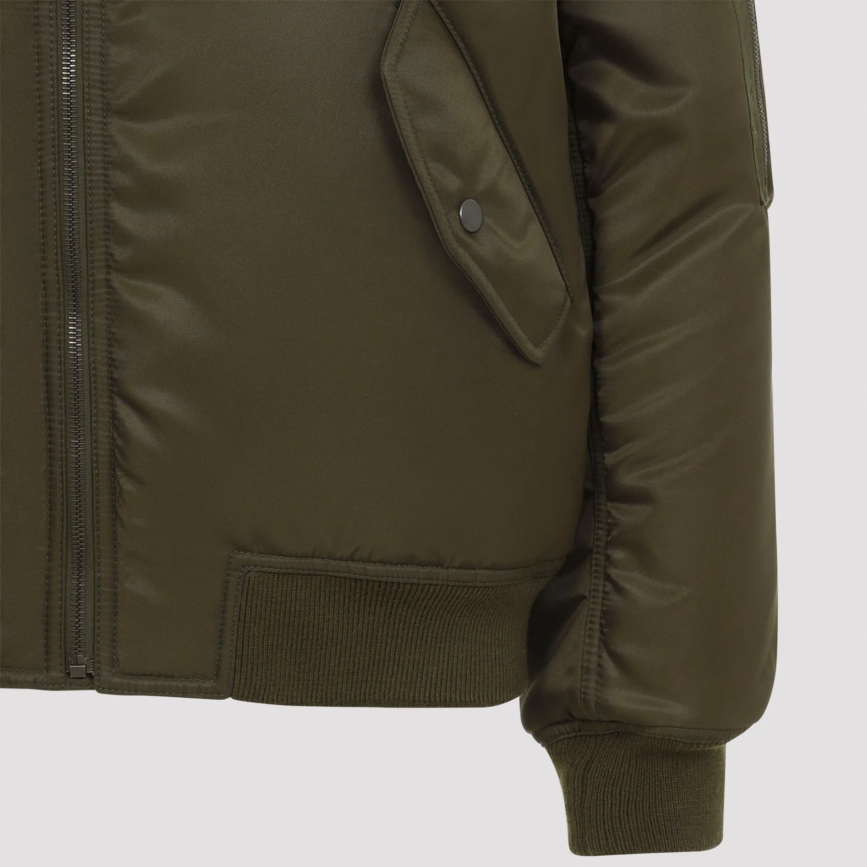KHAKI NYLON BOMBER JACKET sold by Lord & Taylor product image thumbnail 4