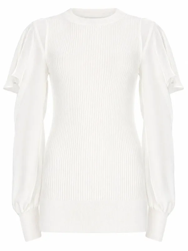 MAGLIA CON MANICHE SEMITRASPARENTI made by Sacai