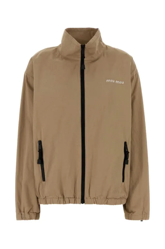 CAMEL GABARDINE WINDBREAKER made by Miu Miu