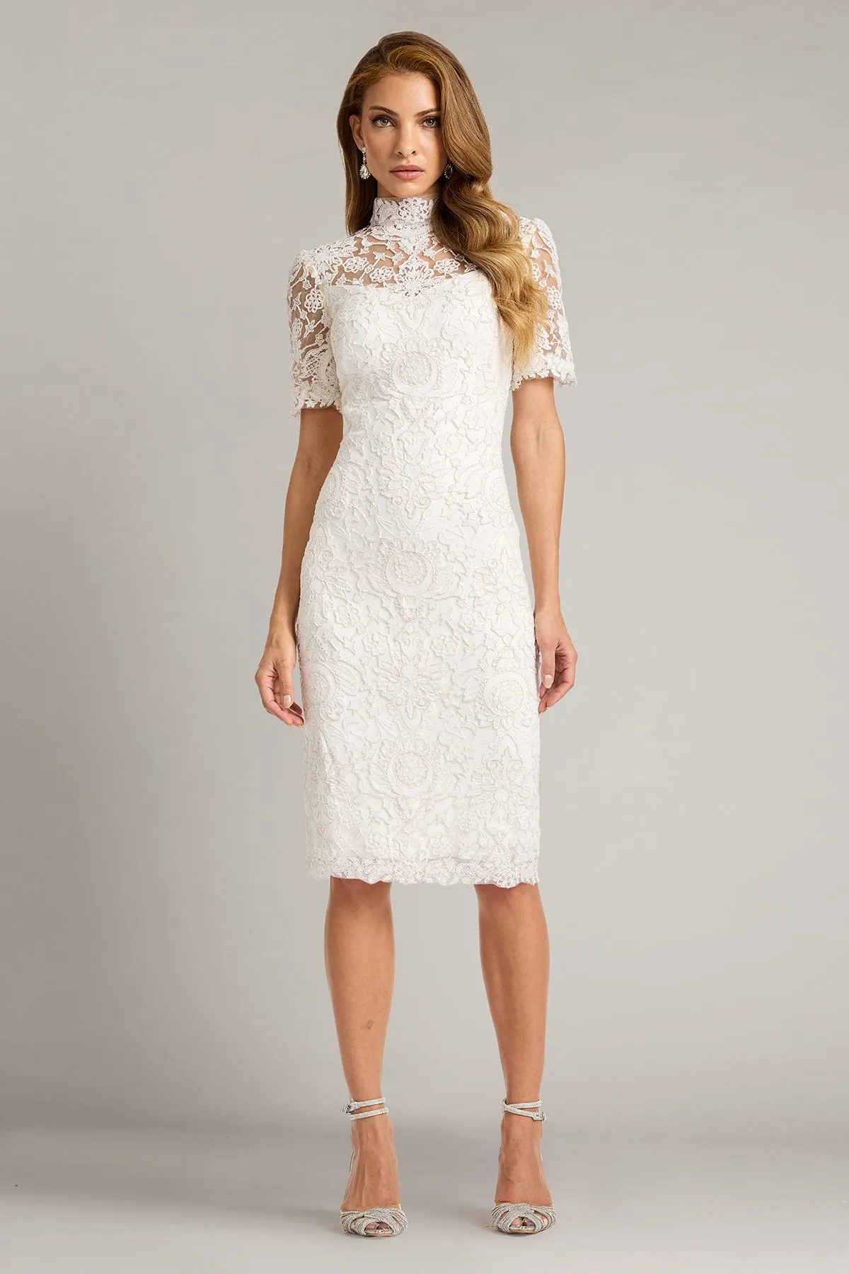 Marise Sequin Embroidered Illusion Dress sold by Lord & Taylor