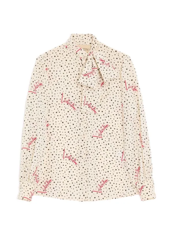 CAMICIA IN CREPE DE CHINE BOLLICINE PLUSDEPOIS made by Valentino Garavani