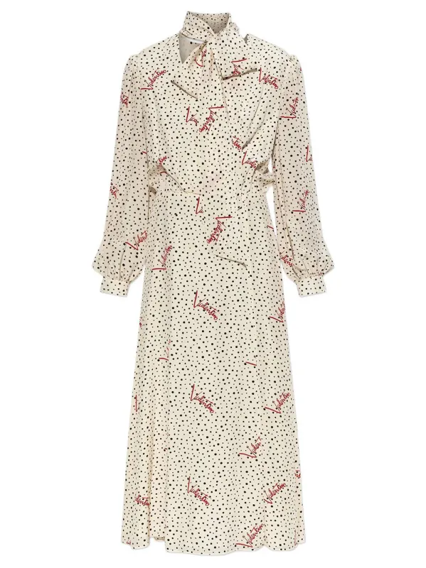 ABITO MIDI IN CREPE DE CHINE BOLLICINE PLUSDEPOIS made by Valentino Garavani