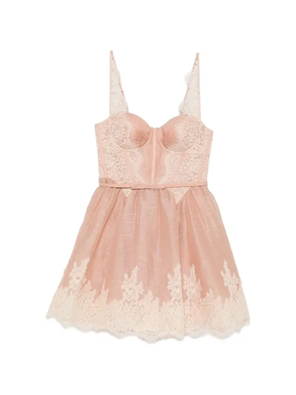 VALIANT SILK AND LINEN MINI DRESS made by Zimmermann