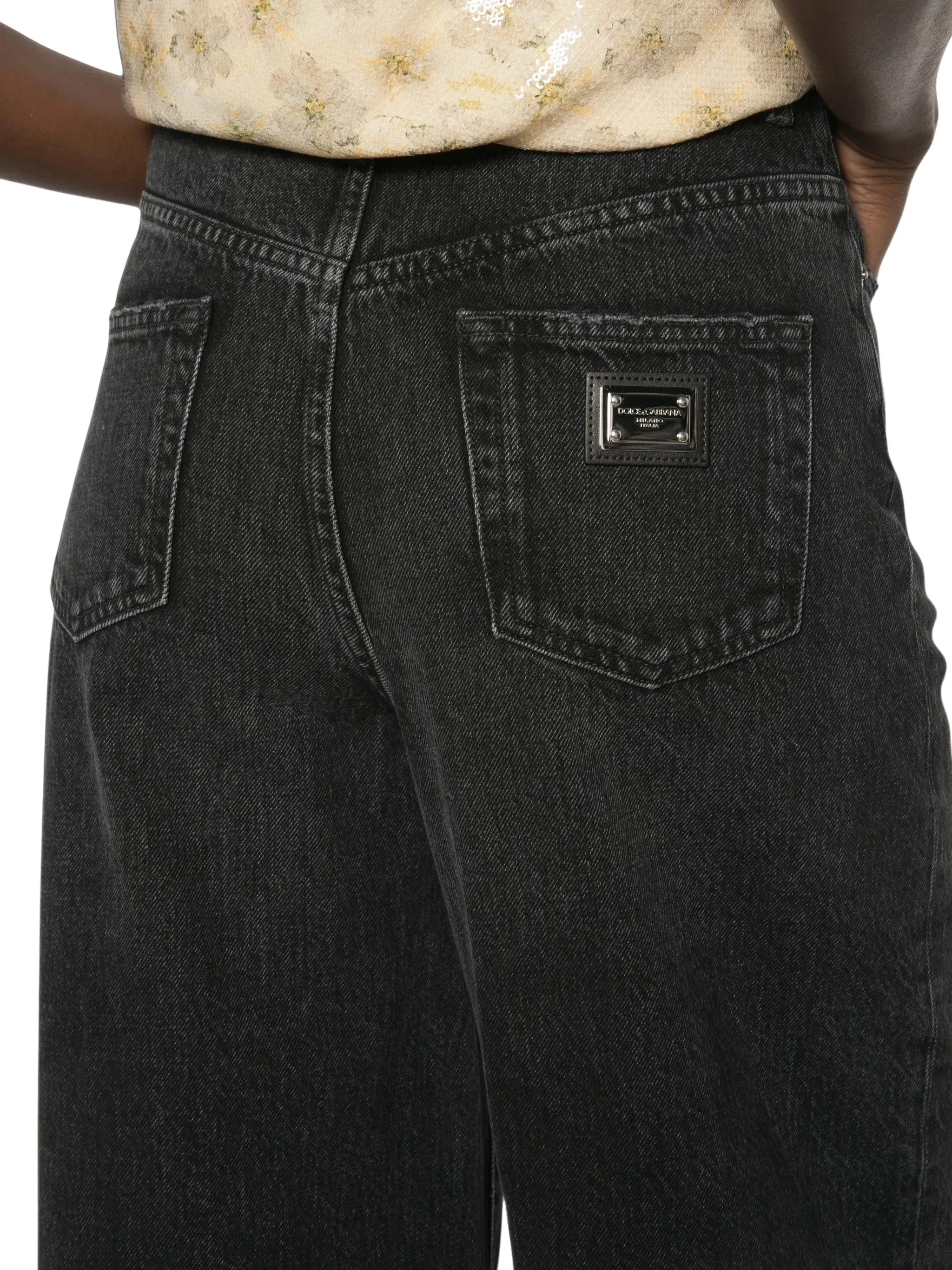 LOGO-PLAQUE WIDE-LEG JEANS sold by Lord & Taylor product image thumbnail 4