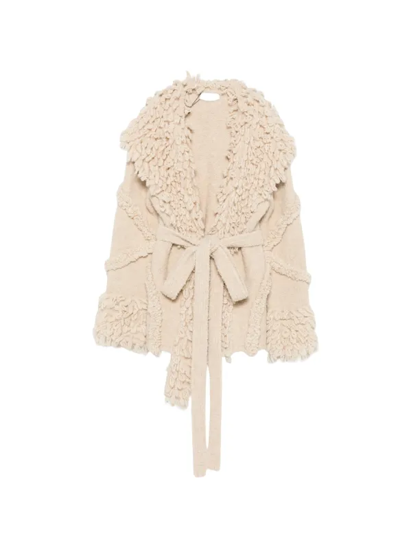 THE ATTICO BEIGE WOOL CARDIGAN made by The Attico