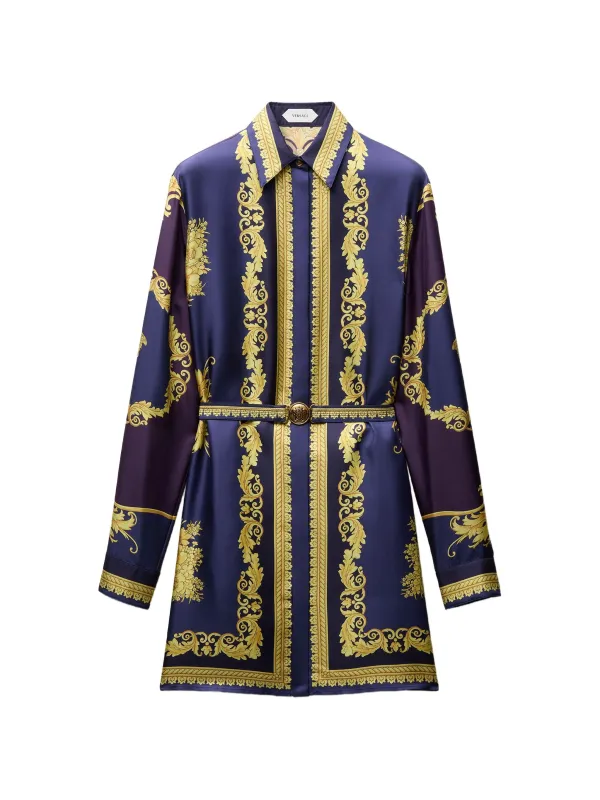 PRINTED SILK TWILL MINI DRESS made by Versace