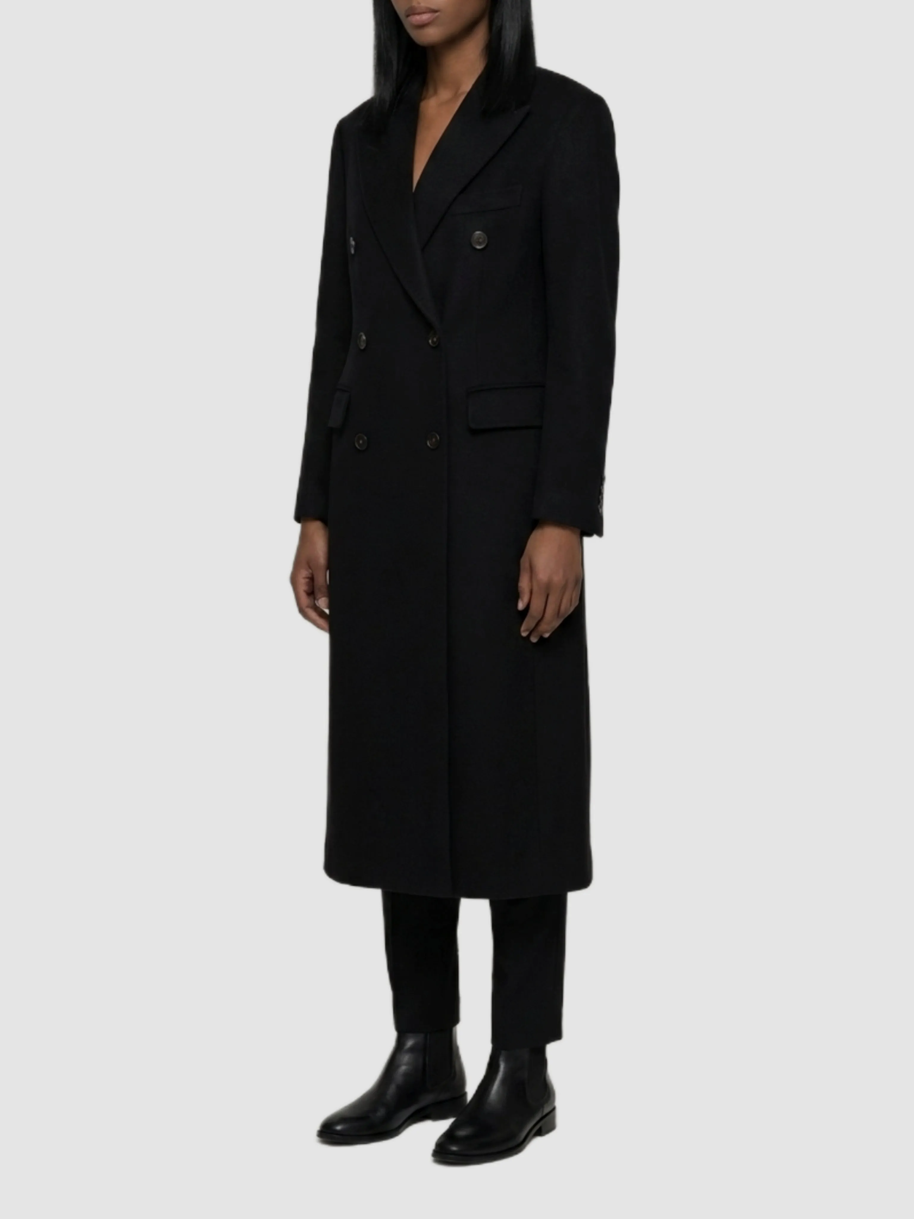DOUBLEBREASTED BLACK WOOL COAT sold by Lord & Taylor product image thumbnail 2