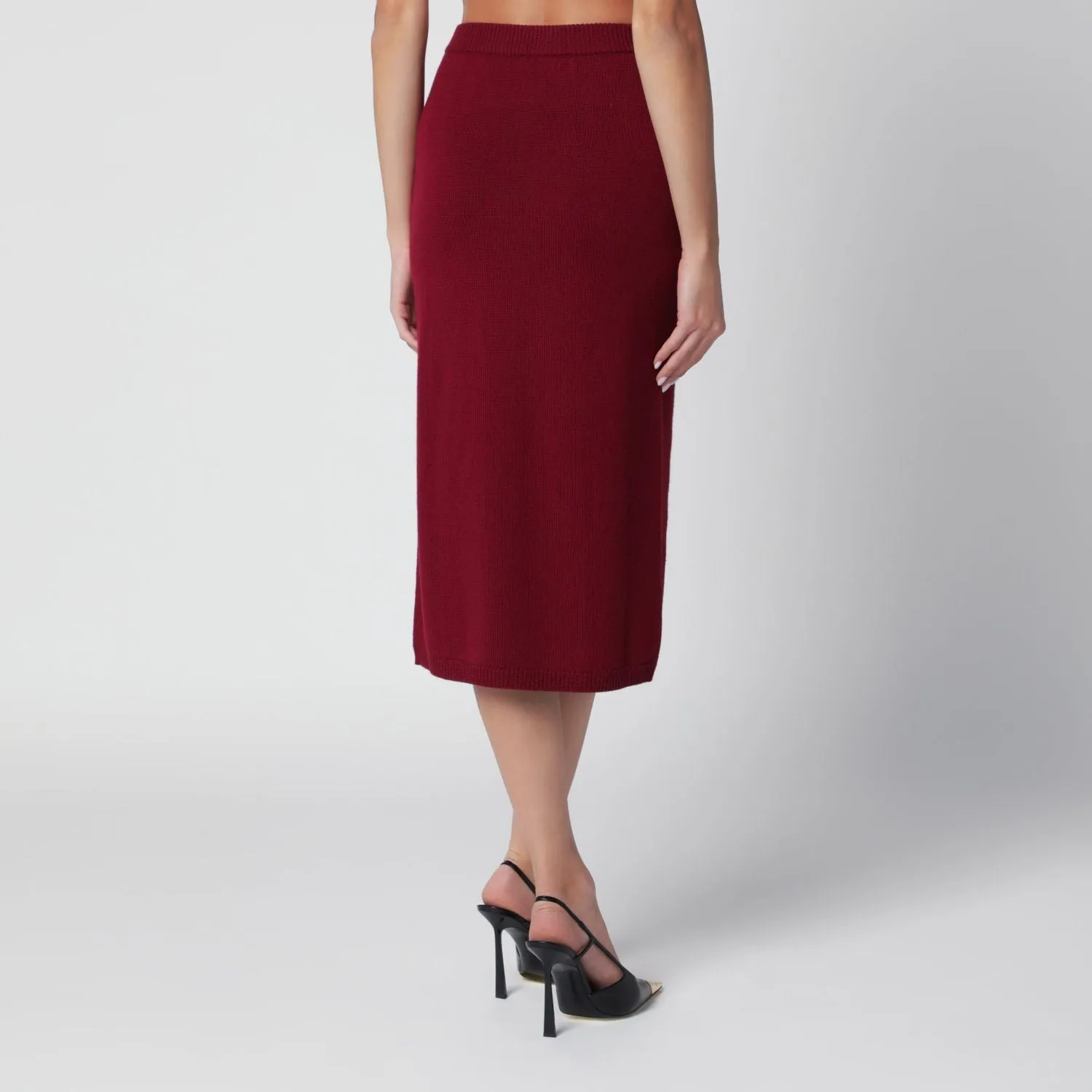 BORDEAUX MERINO WOOL LACE KNIT MIDI SKIRT sold by Lord & Taylor product image thumbnail 2