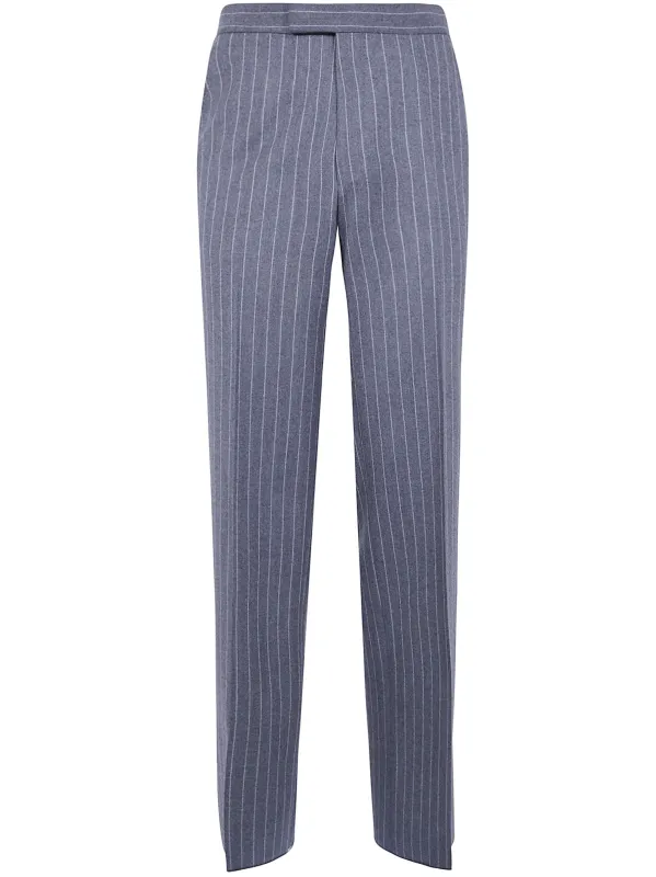 MOULINÉ PINSTRIPE TWILL FLANNEL COLBERT HIGH-WAIST WIDE PANT made by Tom Ford
