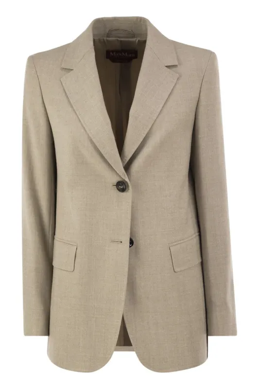 MSTEDITO - SINGLE-BREASTED STRETCH VIRGIN WOOL BLAZER made by MaxMara