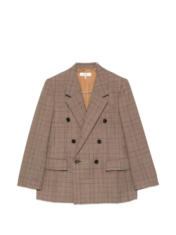 BLAZER CRUZADO BEIGE CUADROS 6 BOTONES made by Chloe
