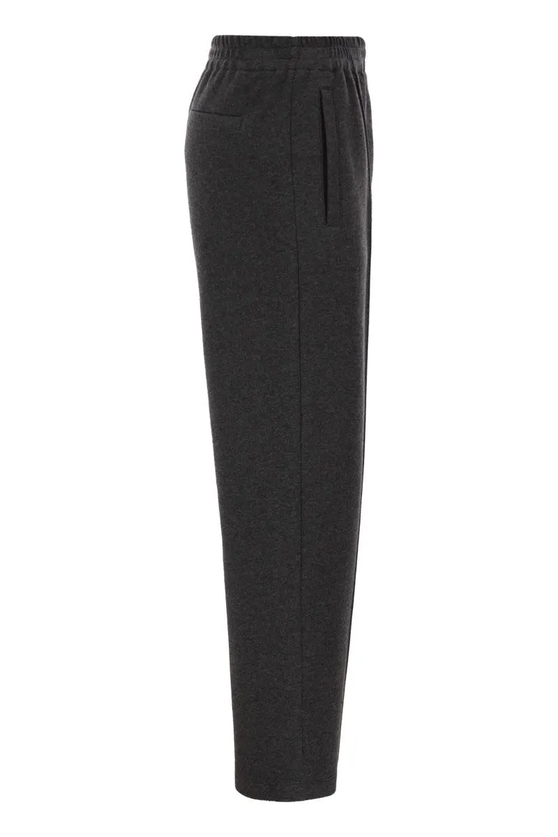 WIDE-LEG COTTON AND CASHMERE JERSEY TROUSERS sold by Lord & Taylor product image thumbnail 3