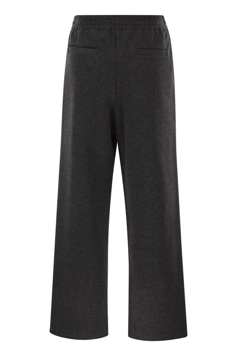 WIDE-LEG COTTON AND CASHMERE JERSEY TROUSERS sold by Lord & Taylor product image thumbnail 2