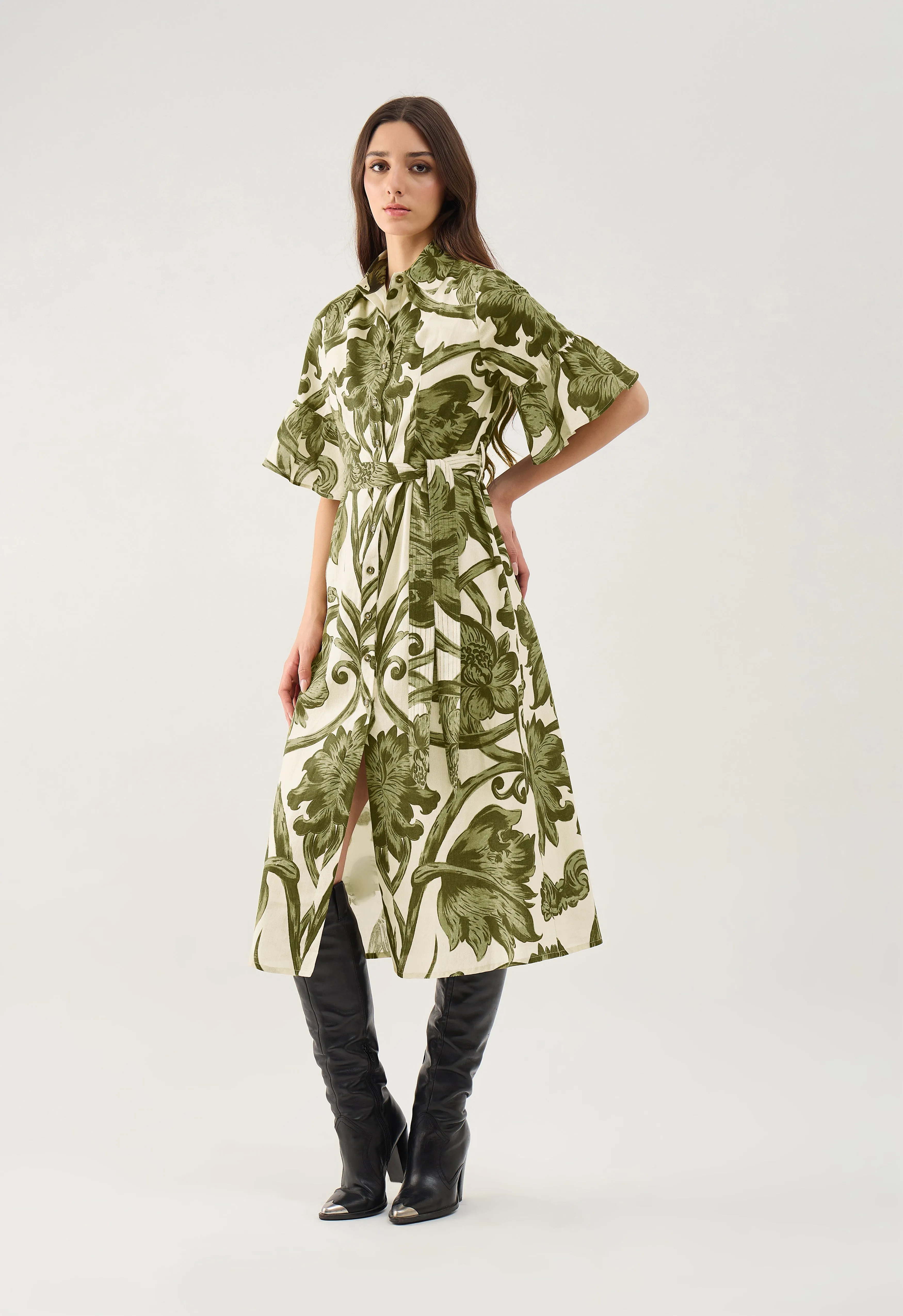 Beyond by Vera Brooke Midi Shirt Dress, Cotton-Linen sold by Lord & Taylor product image thumbnail 4