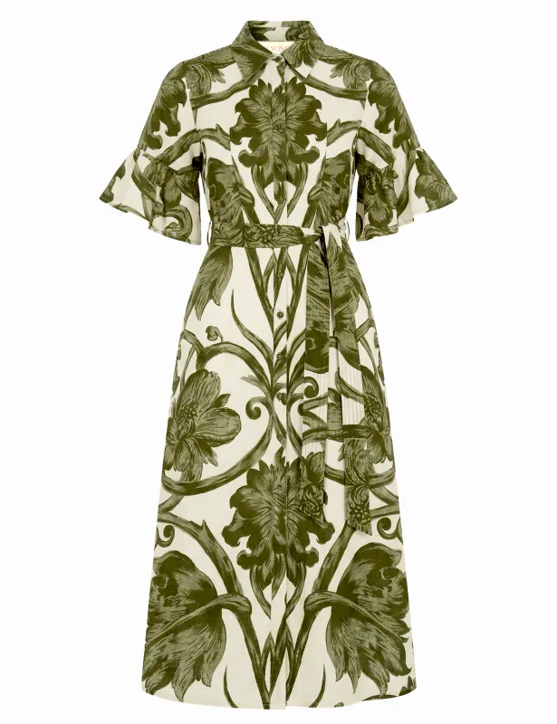 Beyond by Vera Brooke Midi Shirt Dress, Cotton-Linen made by Beyond by Vera