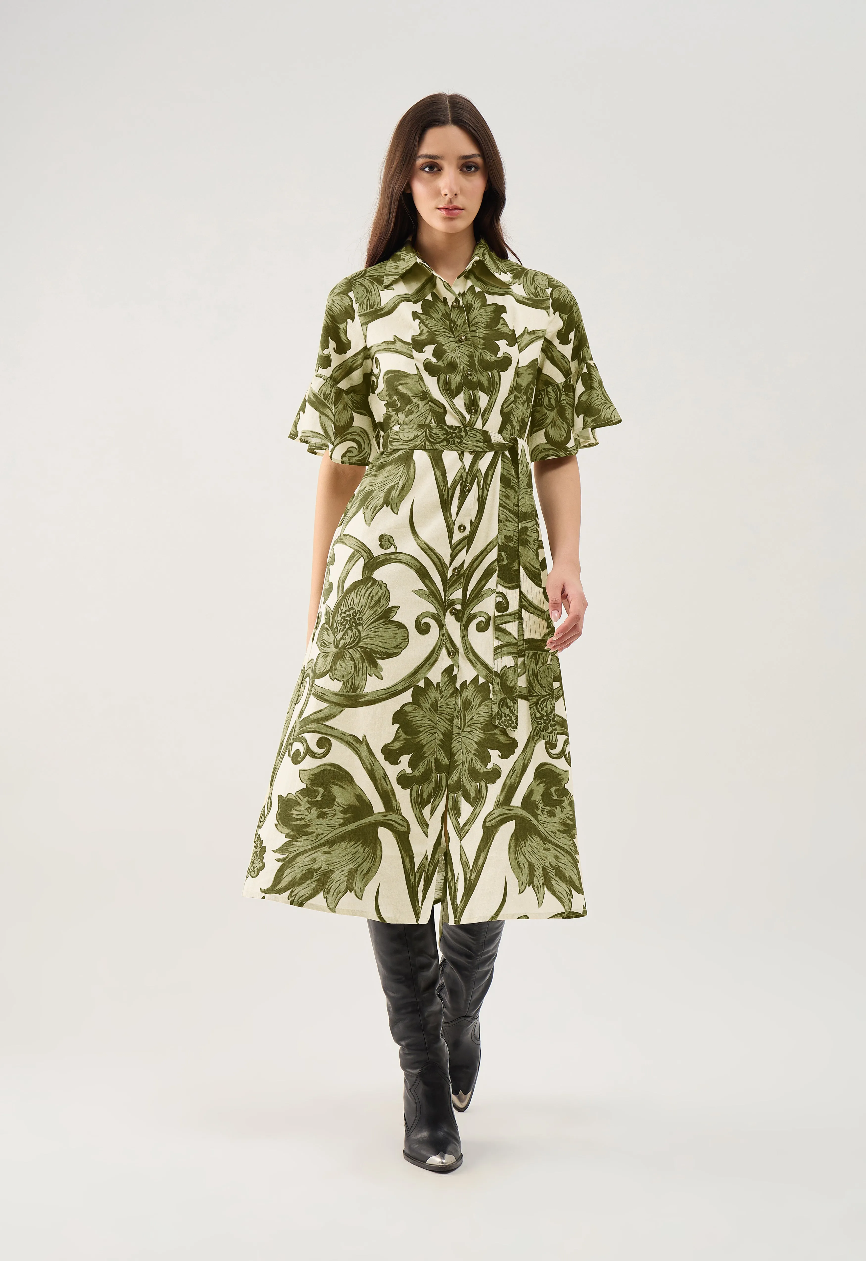 Beyond by Vera Brooke Midi Shirt Dress, Cotton-Linen sold by Lord & Taylor product image thumbnail 5