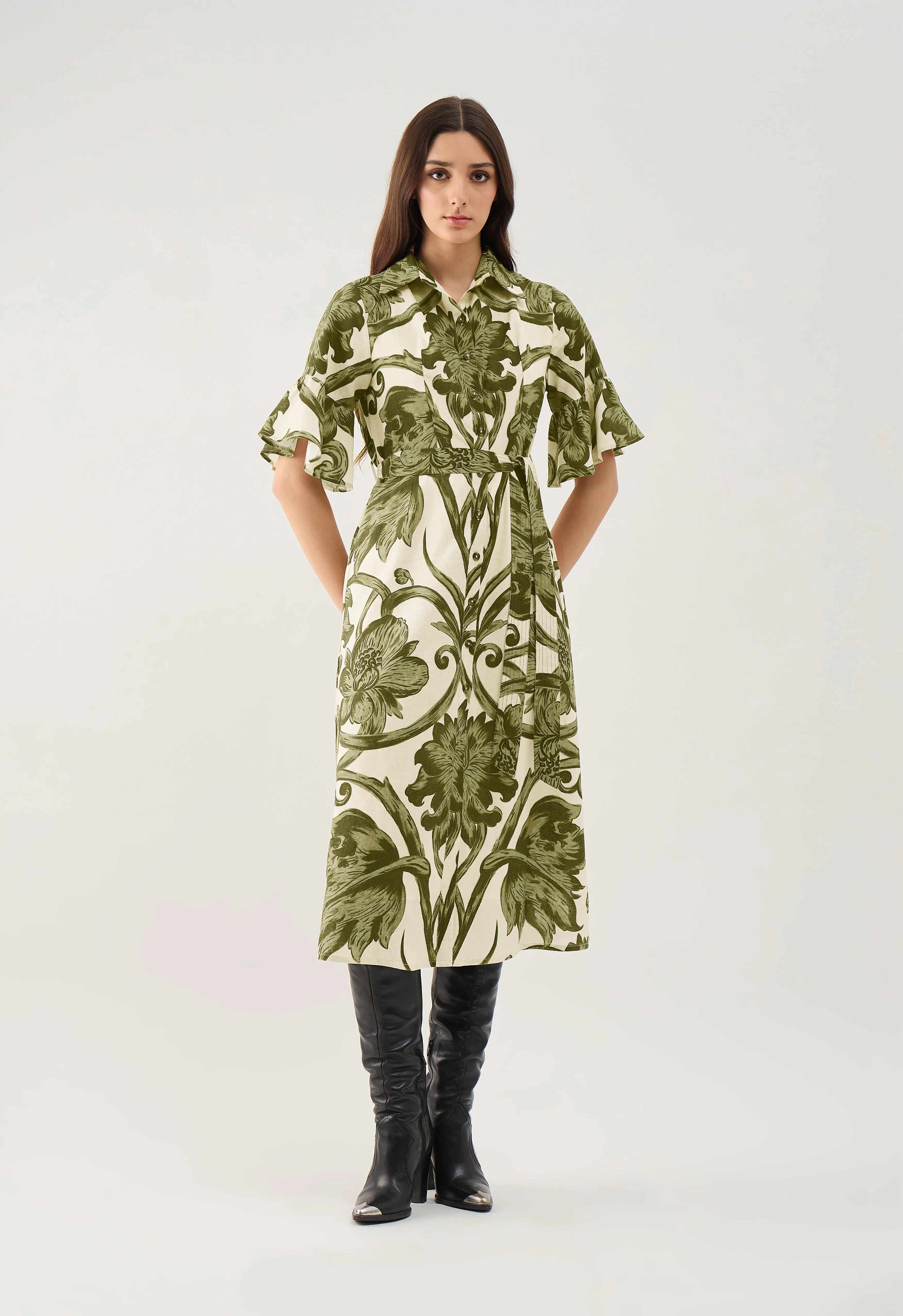 Beyond by Vera Brooke Midi Shirt Dress, Cotton-Linen sold by Lord & Taylor product image thumbnail 2