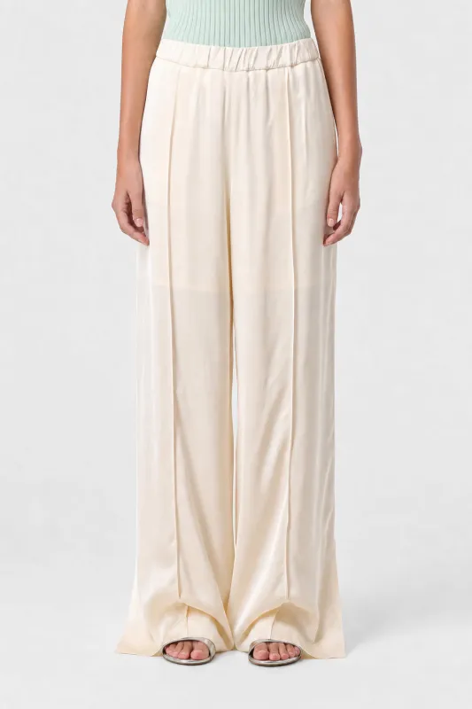 JIL SANDER WOMEN'S LIGHT CREAM WIDE TROUSERS made by Jil Sander