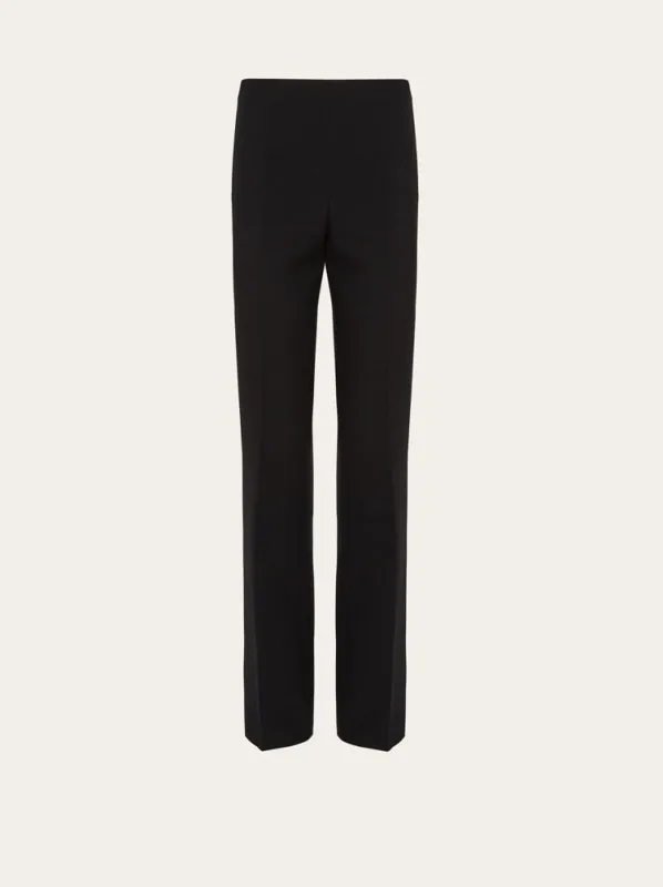 FERRAGAMO WOMEN'S BLACK WOOL STRAIGHT TROUSERS made by Salvatore Ferragamo