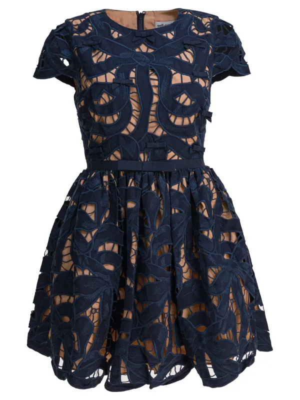 BLUE COTTON DRESS made by Self-Portrait