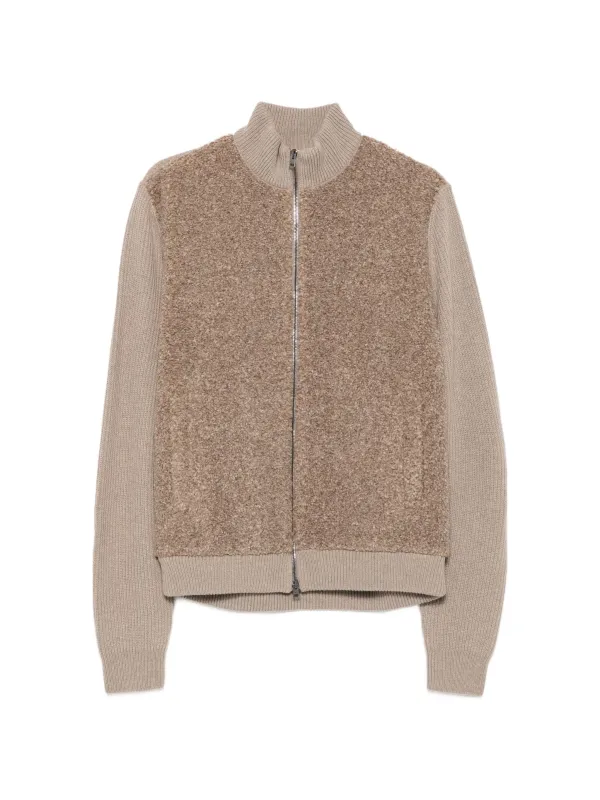 BEIGE WOOL CARDIGAN made by Herno