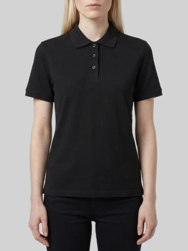 Short Cassandre polo in cotton piqué made by Yves Saint Laurent