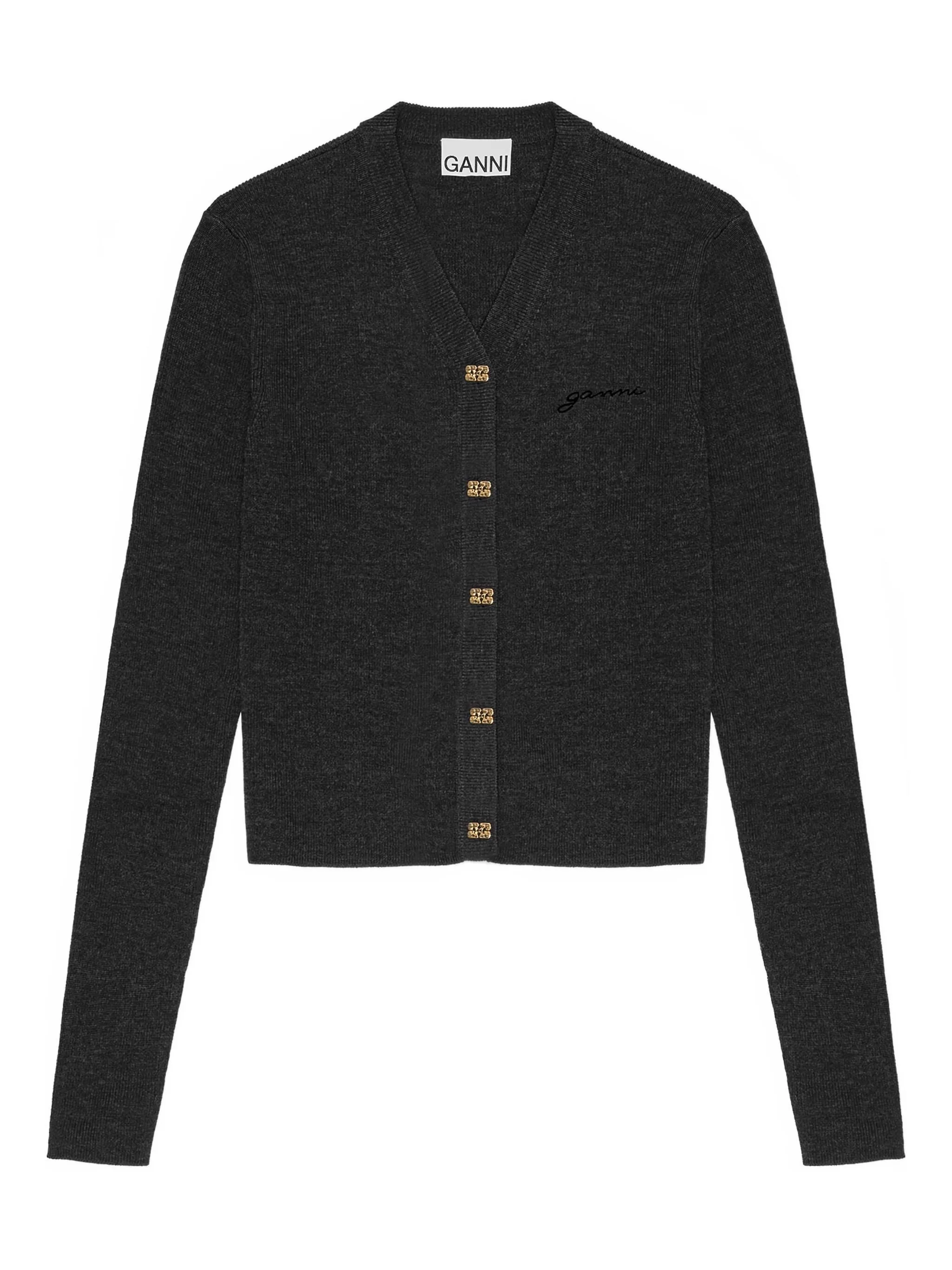 GREY WOOL MERINO CARDIGAN sold by Lord & Taylor
