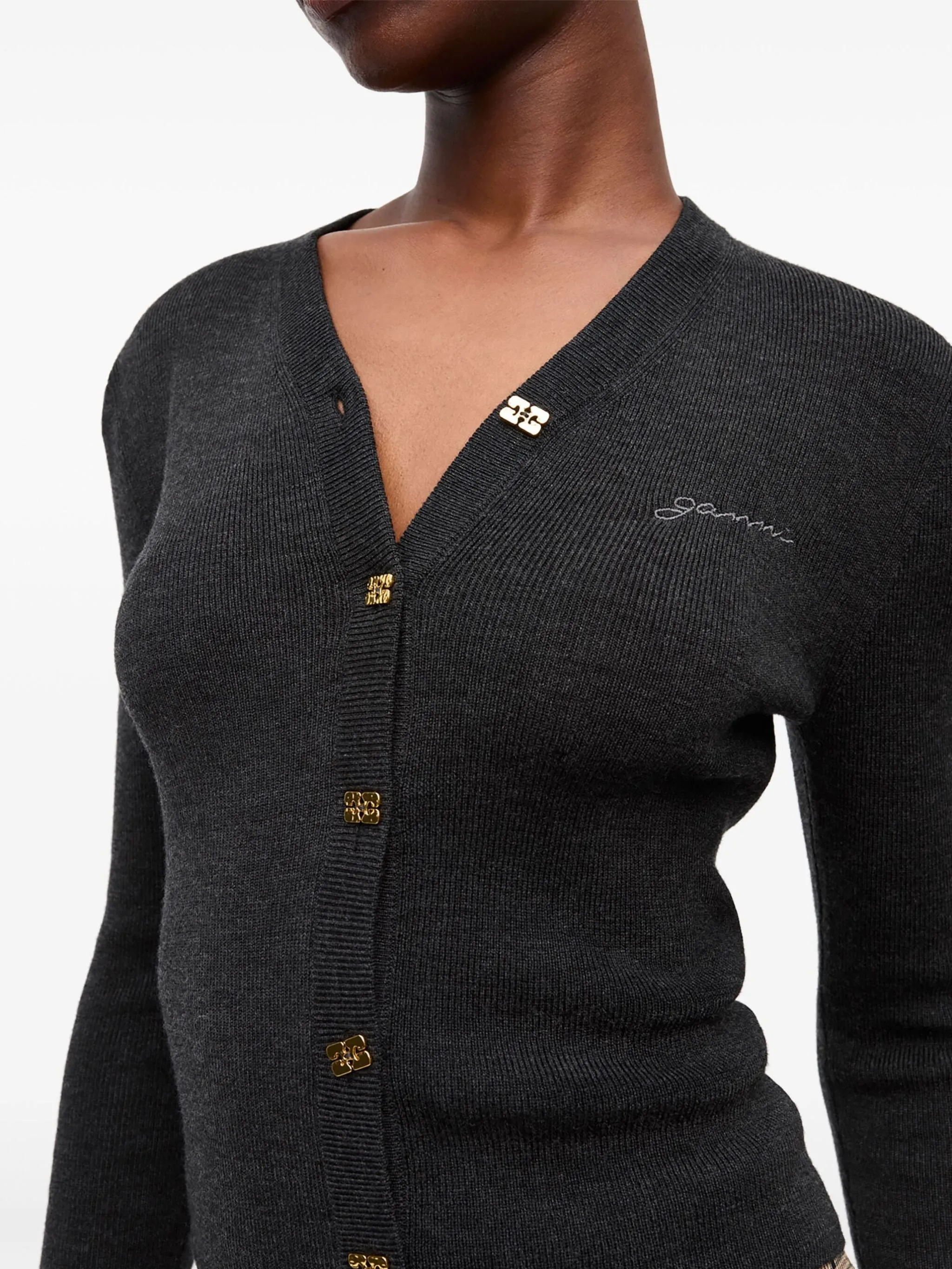 GREY WOOL MERINO CARDIGAN sold by Lord & Taylor product image thumbnail 5
