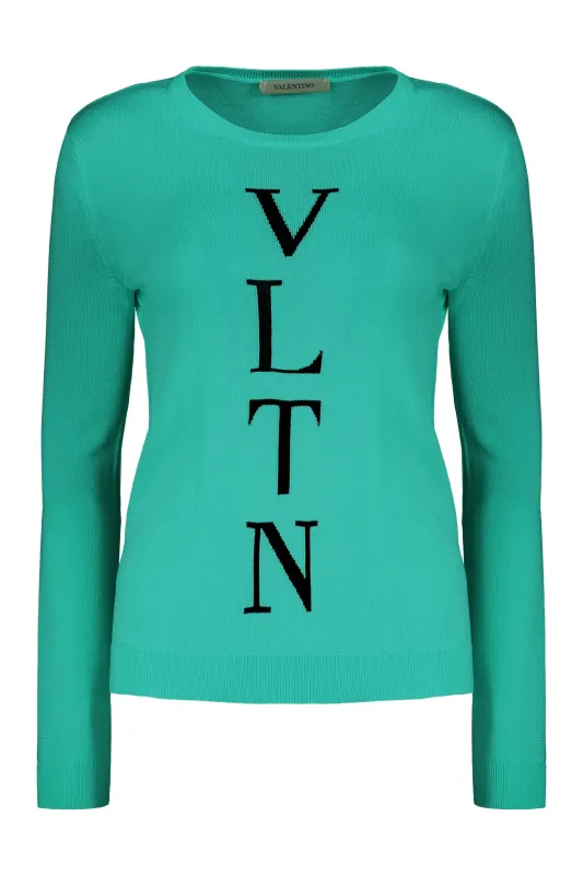 VALENTINO WOMEN'S GREEN COTTON BLEND SWEATER made by Valentino