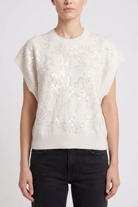 BRUNELLO CUCINELLI WOMEN'S OFF WHITE CASHMERE SWEATER made by Brunello Cucinelli