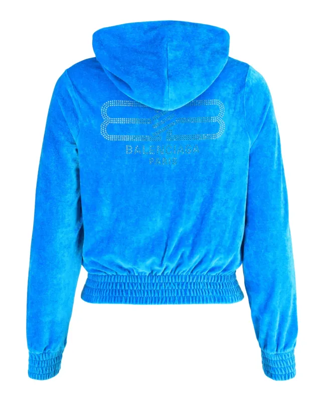 Velvet Zip Up Hoodie made by Balenciaga