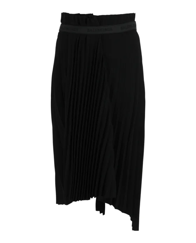 Fancy Pleated Asymmetric Skirt made by Balenciaga