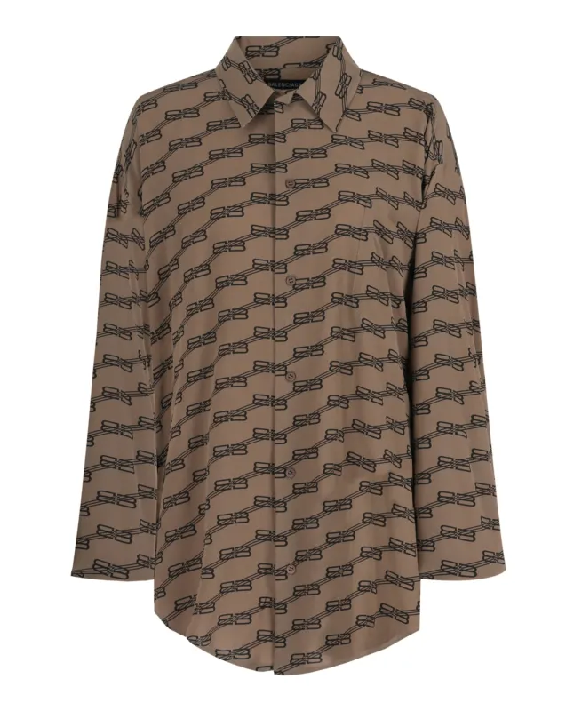 BB Monogram Silk Shirt made by Balenciaga